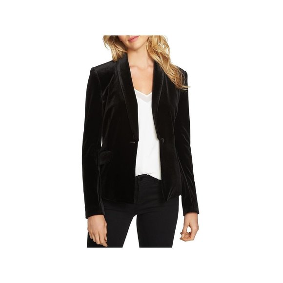 1. State Jackets & Blazers - 1. State Black Velvet Tuxedo Blazer Jacket Sz 8